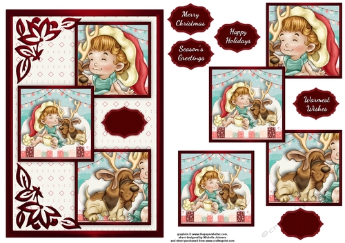 We Are Santa And Rudolph Three Square Quick Card