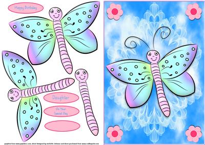 Happy Butterfly Quick Card Front with Decoupage