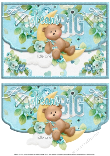 Dream Big Boy Fancy Edge Faux Envelope Card