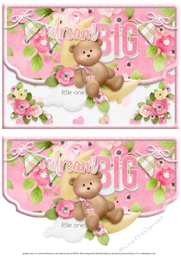 Dream Big Girl Fancy Edge Faux Envelope Card