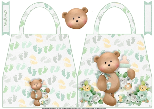 Gender Neutral Milestones Shaped Hand Bag Card 1