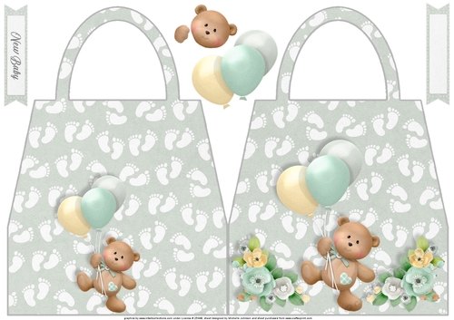 Gender Neutral Milestones Shaped Hand Bag Card 3
