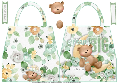 Gender Neutral Dream Big Shaped Hand Bag Card 