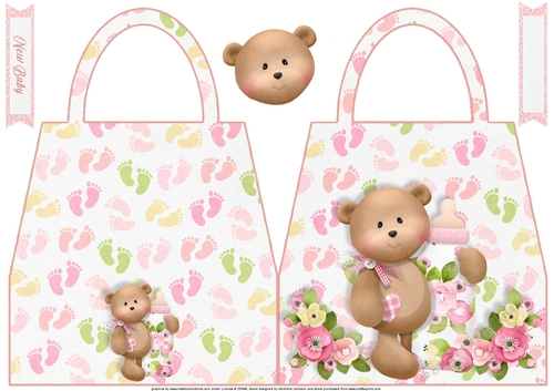 Baby Girl Milestones Shaped Hand Bag Card 1