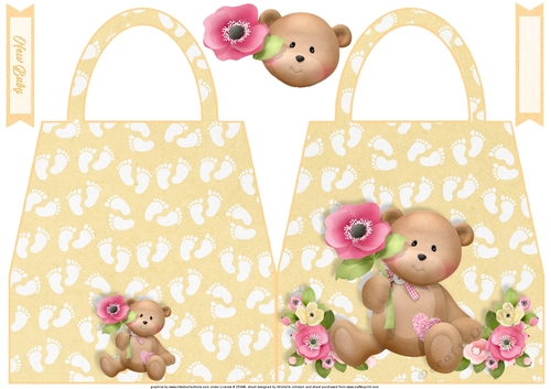 Baby Girl Milestones Shaped Hand Bag Card 2