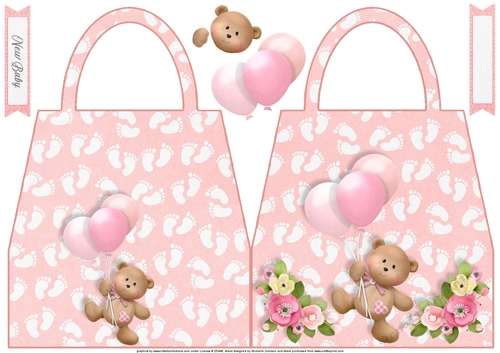 Baby Girl Milestones Shaped Hand Bag Card 3