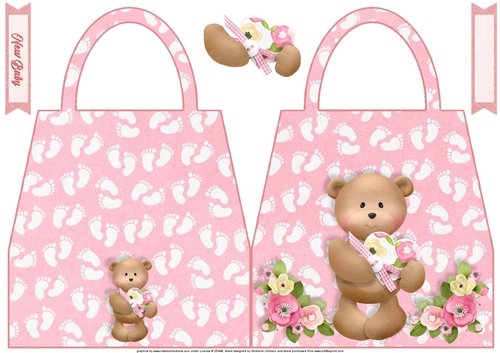 Baby Girl Milestones Shaped Hand Bag Card 4