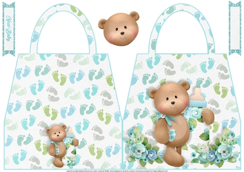 Baby Boy Milestones Shaped Hand Bag Card 1