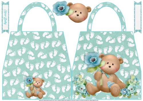 Baby Boy Milestones Shaped Hand Bag Card 2