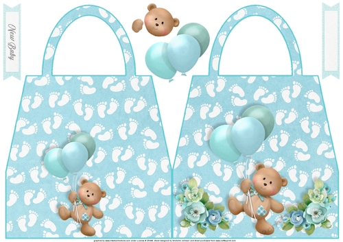 Baby Boy Milestones Shaped Hand Bag Card 3