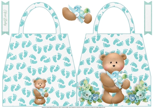 Baby Boy Milestones Shaped Hand Bag Card 4