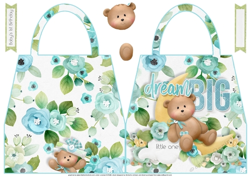 Baby Boy Dream Big Shaped Hand Bag Card