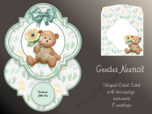 Gender Neutral Baby Milestones Shaped Easel Card