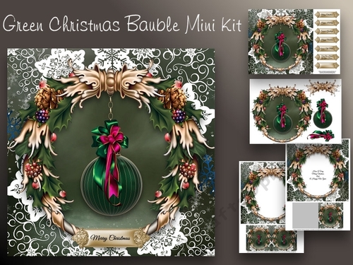 Green Christmas Bauble Mini Kit