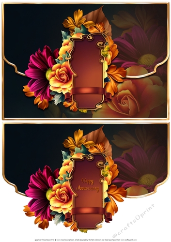Fall Frenzy Scalloped Edge Faux Envelope Card Anniversary