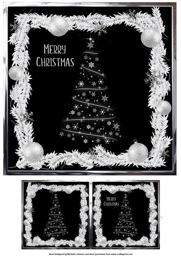 Twinkly Silver Christmas Tree Quick Card