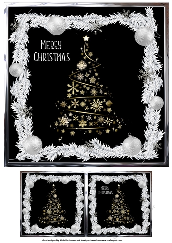 Sparkly Gold Christmas Tree Quick Card