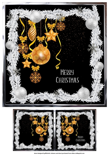 Gold Christmas Decorations Quick Card