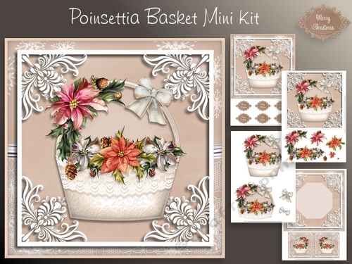 Poinsettia Basket Mini Kit