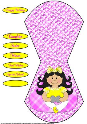 Gaming Girl Wobble Card Also Has Matching Step Bystep