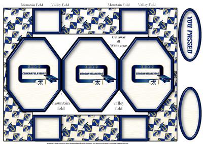 Graduation Octagon Pop-up Card Blue