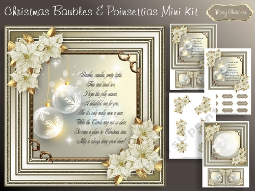 Christmas Baubles & Poinsettias Mini Kit