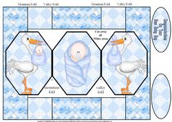 New Baby Boy Octagon Folded Pop-up Card