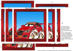 Gti Red Car Spiral Edge Stacker