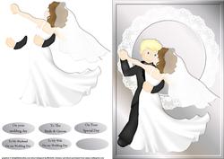 Wedding 1 Couple Dancing Quick Card Front with Decoupage
