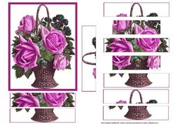 Pink Rose Flower Basket Stacker