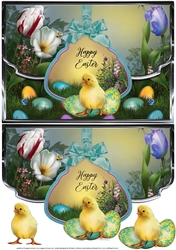 Easter Chick Fancy Edge Faux Envelope Card
