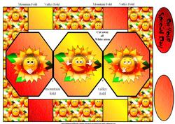 Smiley Sunflower Octagon Pop-up Card