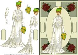 Vintage Bride Quick Card Front with Decoupage