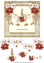 Pretty Christmas Unicorn 1 Card