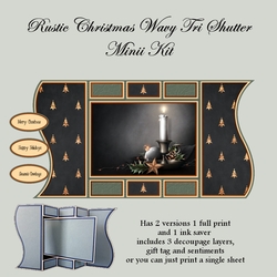 Rustic Christmas Wavy Tri Shutter Card Mini Kit