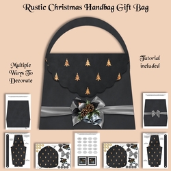 Rustic Christmas Handbag Gift Bag Kit