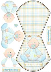 New Baby Boy Caucasian Wobble Card