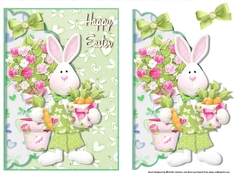 Easter Bunny Boy 1 Scalloped Edge Envelope Card