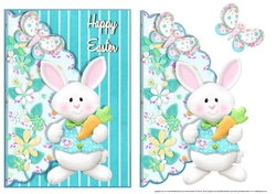 Easter Bunny Boy Scalloped Edge Envelope Card