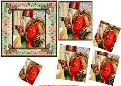 Vintage Santas Knocking Christmas Twisted Pyramid