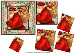 Vintage Santa and His Sack Christmas Twisted Pyramid