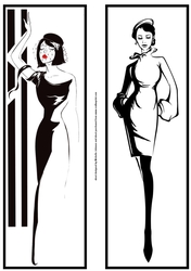 Black & White Elegant Ladies Large DL Quick Card