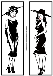 Black & White Elegant Ladies 1 Large DL Quick Card