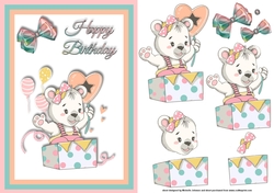 Cute Birthday Bear Card Front