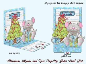 Christmas Mouse and Christmas Tree Pop-up Slider Card Kit