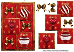Royal Christmas Baubles Three Square Quick Card