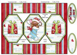 Merry Christmouse Octagon Folded Pop-up Card