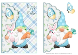 Cute Easter Gnome Scalloped Edge Envelope Card