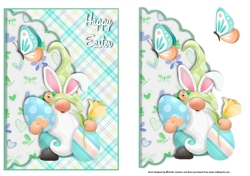 Cute Easter Gnome 1 Scalloped Edge Envelope Card