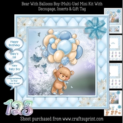Bear With Balloons Boy (Multi-Use) Mini Kit